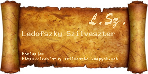Ledofszky Szilveszter névjegykártya